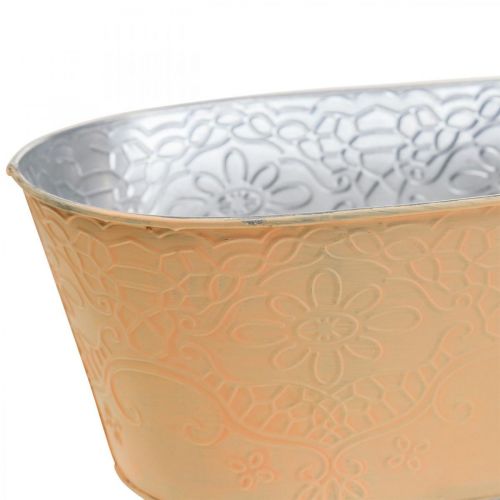 Floristik24 Plant bowl metal flower bowl oval orange 25x14.5x10cm
