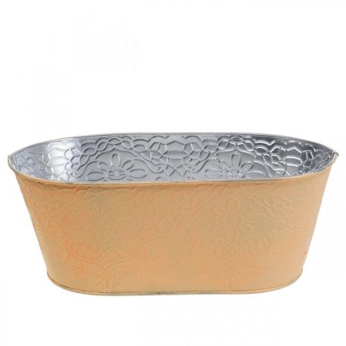 Floristik24 Plant bowl metal flower bowl oval orange 25x14.5x10cm