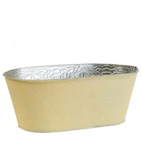 Plant bowl metal flower bowl oval yellow 25x14.5x10cm