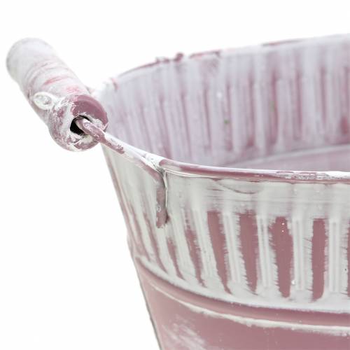 Floristik24 Planter bowl oval lilac white washed 28cm x 17cm H12cm