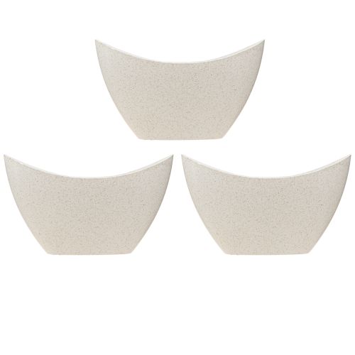 Product Plant Boat Decorative Bowl Plastic Beige 20×9cm H12cm 3pcs