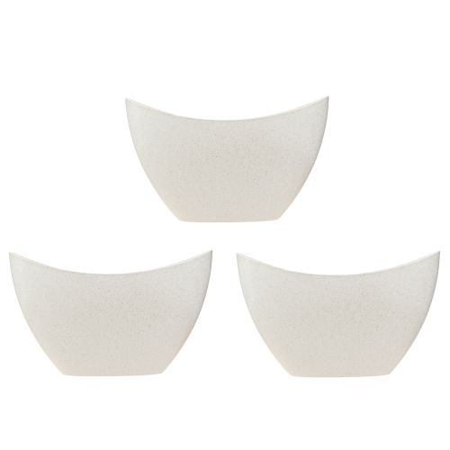 Product Planting Boat Plastic Bowl Beige 24×10×15cm 3pcs