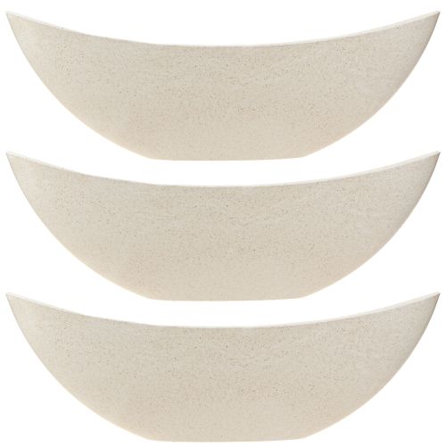 Product Planting Boat Plant Bowl Beige Mottled L38.5cm 3pcs