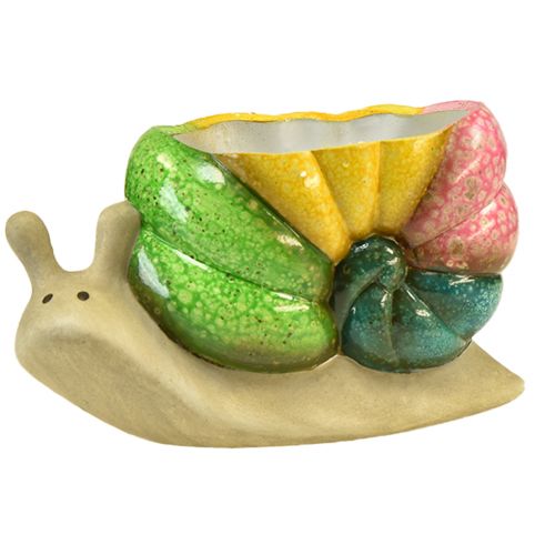 Product Decorative snail plant pot, ceramic flower pot, colorful, 19×8.5×11cm