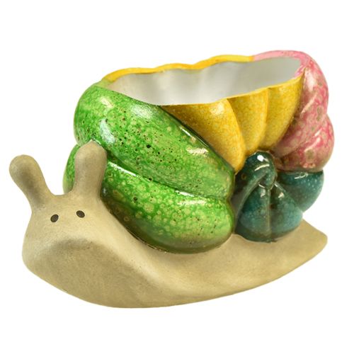 Product Decorative snail plant pot, ceramic flower pot, colorful, 19×8.5×11cm