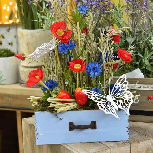 Product Plant drawer wood light blue shabby chic plant box 25×13×8cm
