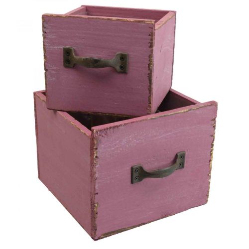 Plant drawer plant box wood purple 12.5/16cm set of 2