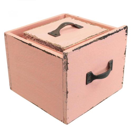 Floristik24 Plant drawer plant box wood Peach 12.5/16cm set of 2