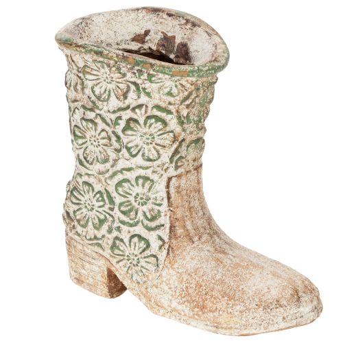 Flower pot cowboy boot plant shoe vintage floral pattern 24cm buy online | Floristik24.ie