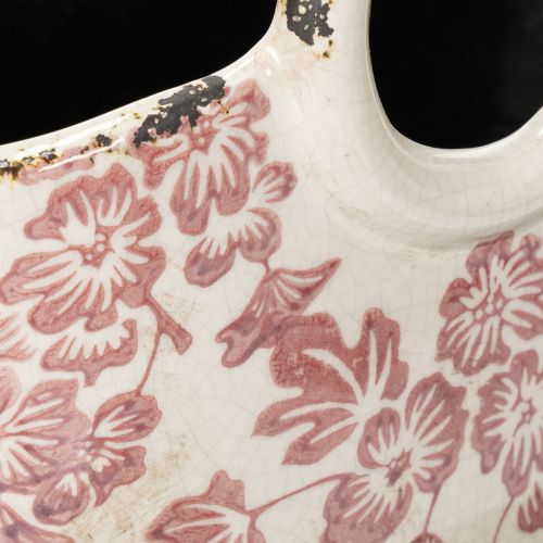 Product Decorative plant pot with handle, floral, 21cm