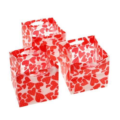 Floristik24 Plant bag heart pattern 9.5cm x 9.5cm x 9cm 12pcs