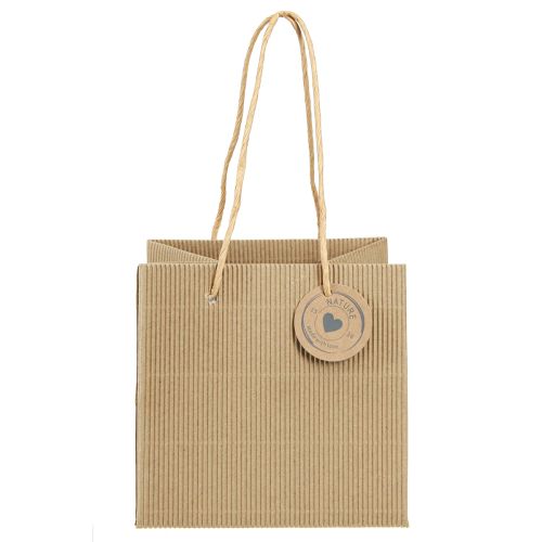 Product Paper Plant Bags Ribbed Natural 14x14x13.5cm 8 pcs