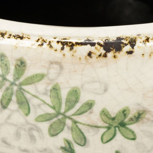 Product Ceramic plant pot with floral pattern, room decoration, 18cm