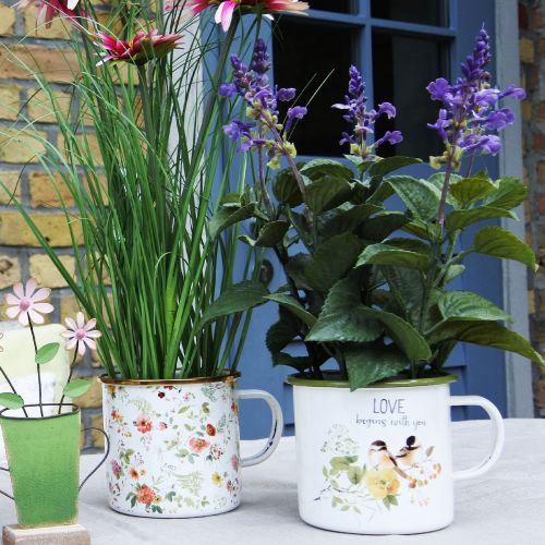 Product Plant cup Enamel cup for planting saying Ø11cm