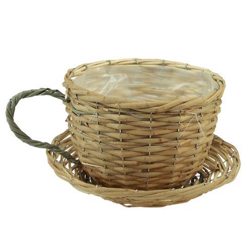 Floristik24 Plant cup basket willow plant pot natural green Ø18.5cm