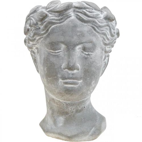 Floristik24 Plant pot bust white washed plant head concrete Ø10cm H21cm