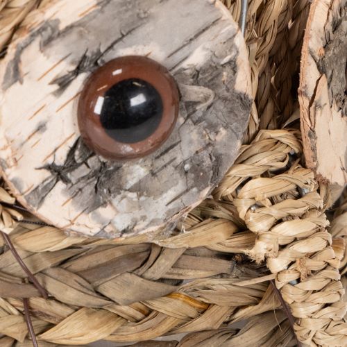 Handwoven owl basket decoration for windowsill, 18cm | Floristik24.ie