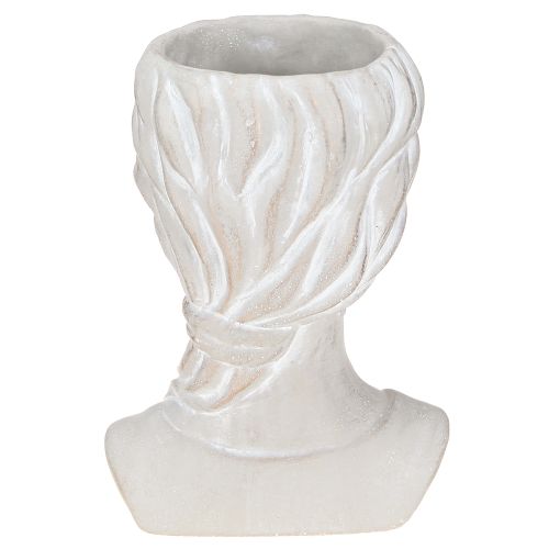 Product Plant pot female bust vintage planter cast stone H20cm