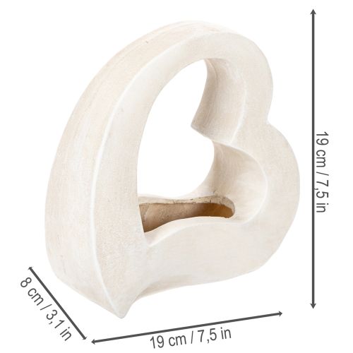 Heart-shaped decoration for planting and floral arrangements, open design, modern heart shape, 19cm | Floristik24.ie