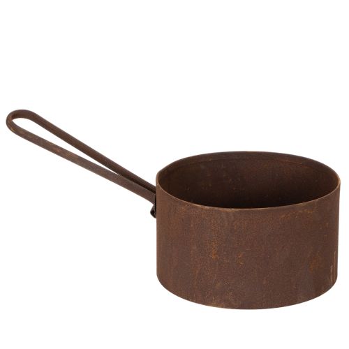 Metal plant pot, planter, rust-colored pan, decorative item, Ø20cm H11cm buy online | Floristik24.ie
