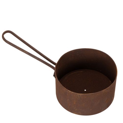 Metal plant pot, planter, rust-colored pan, decorative item, Ø20cm H11cm | Floristik24.ie