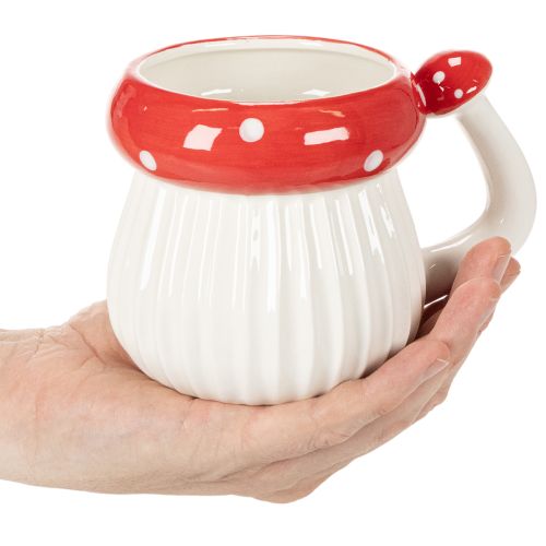 Ceramic mug with fly agaric design for decoration, 10cm | Floristik24.ie