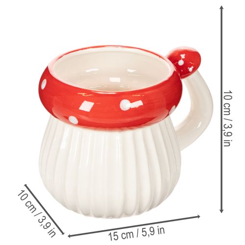 Ceramic mug with fly agaric design for decoration, 10cm | Floristik24.ie