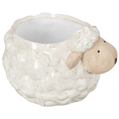 Sheep-shaped ceramic planter, decorative plant bowl for garden and home, 2 pieces