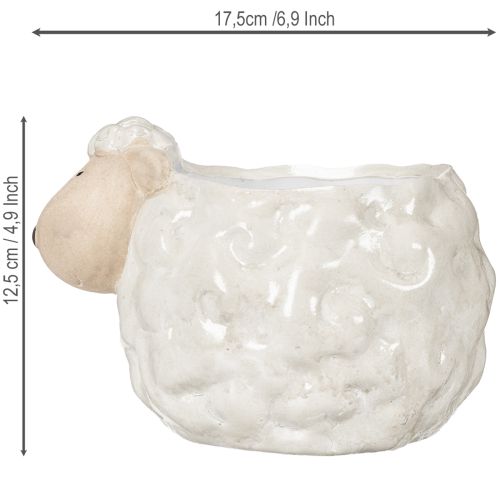 Product Sheep-shaped ceramic planter, decorative plant bowl for garden and home, 2 pieces