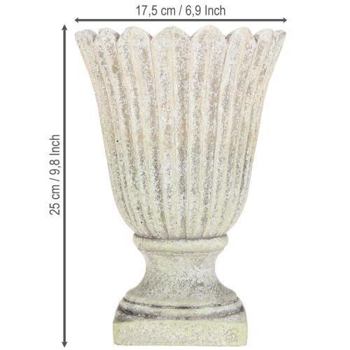 Product Plant pot Cast stone Antique style Grey Ø17.5cm H25cm
