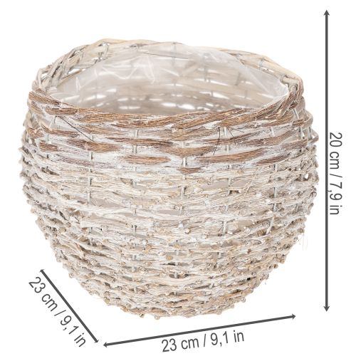 Round woven basket, large decorative basket for planting, 23cm | Floristik24.ie