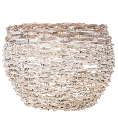 Round woven basket, large decorative basket for planting, 23cm | Floristik24.ie