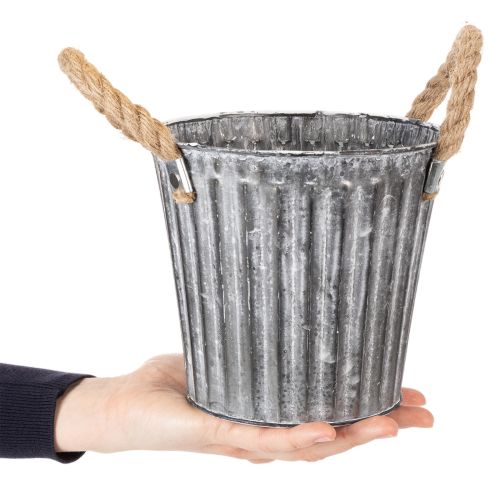 Metal plant pot, decorative pot with handles, planter, cachepot Ø16.5cm | Floristik24.ie