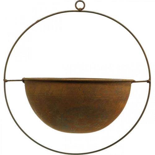 Floristik24 Decorative bowl metal decor ring patina hanging decoration Ø27cm