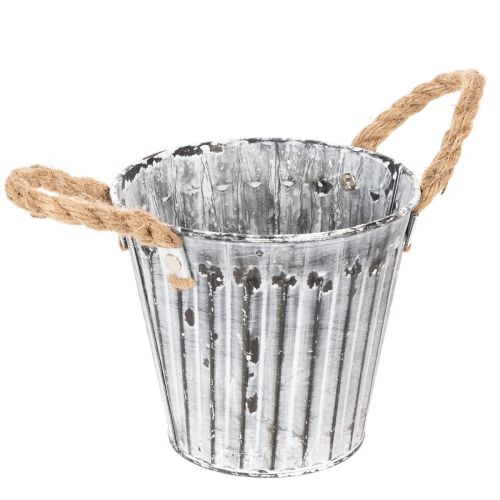 Plant pot with handles, metal planter, decorative pot for planting Ø14.5cm | Floristik24.ie
