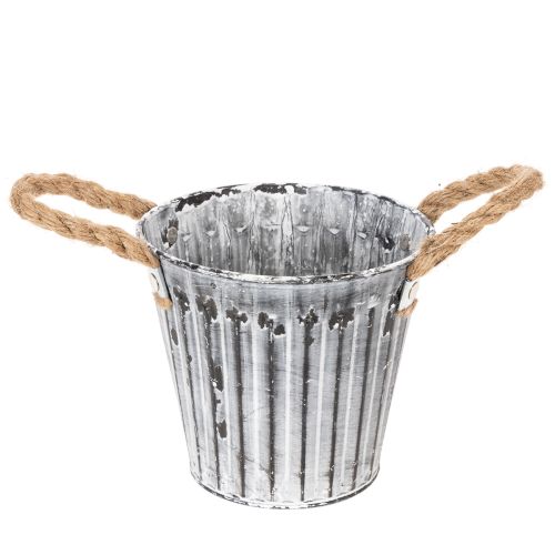 Plant pot with handles, metal planter, decorative pot for planting Ø14.5cm buy online | Floristik24.ie