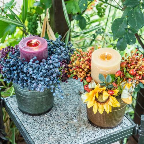 Floristik24 Plant pot orange, brown, green Ø13cm H12.5cm set of 3