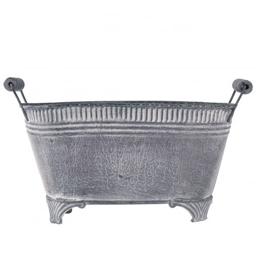 Floristik24 Plant pot oval flower pot metal base purple white L28cm