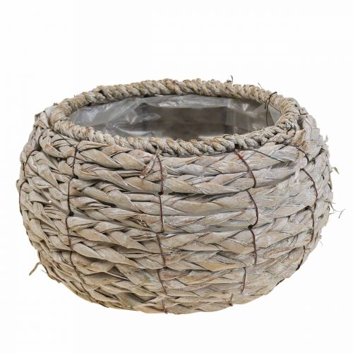 Floristik24 White Washed Round Plant Basket Ø22cm H13cm Flower Pot Planter Decoration