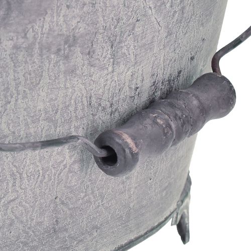 Floristik24 Planter metal flowerpot purple white H16.5cm