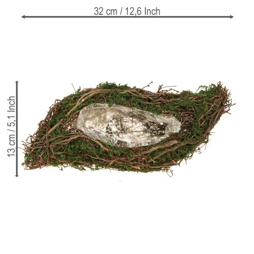 Planter with natural vines & moss Wave 20×20×6.5cm | Floristik24.ie