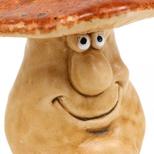 Floristik24 Ceramic decorative mushroom with face brown figure H12cm 3pcs