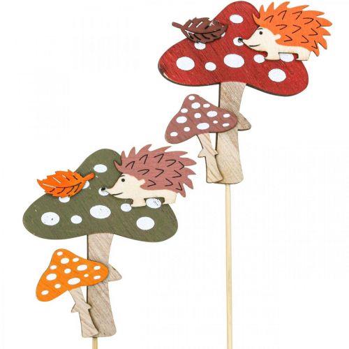 Product Flower plug toadstool deco hedgehog autumn decoration 8cm 12pcs