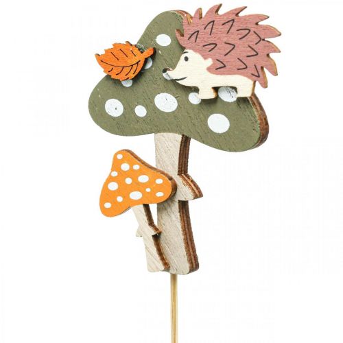 Product Flower Stick Fly Agaric Decoration Hedgehog Autumn Decoration 8cm 12 Pcs
