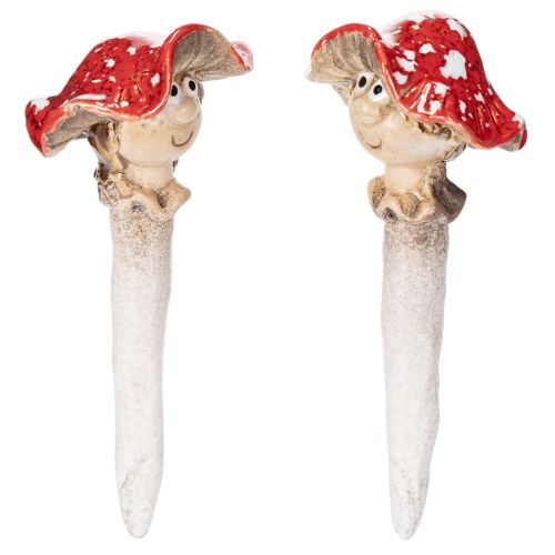 Mushroom Plug Decorative Figure Girl and Boy Fly Agaric with Face 13cm 2pcs buy online | Floristik24.ie