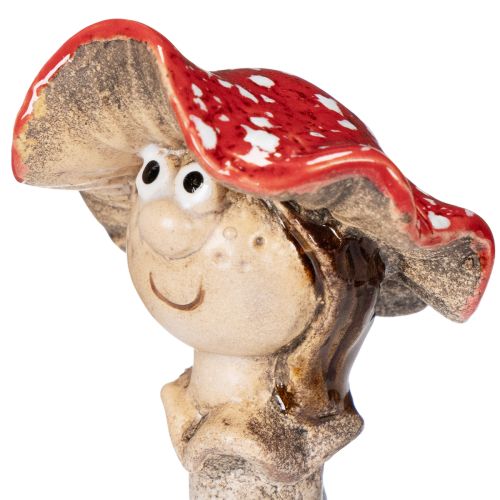 Mushroom Plug Decorative Figure Girl and Boy Fly Agaric with Face 13cm 2pcs | Floristik24.ie