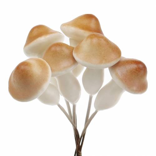Floristik24 Mushrooms on wire natural 2cm 48 pcs