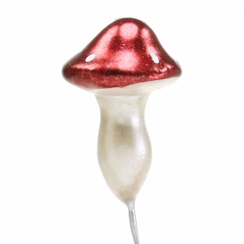 Floristik24 Fly agarics on wire red, white metallic 2cm 48 pcs