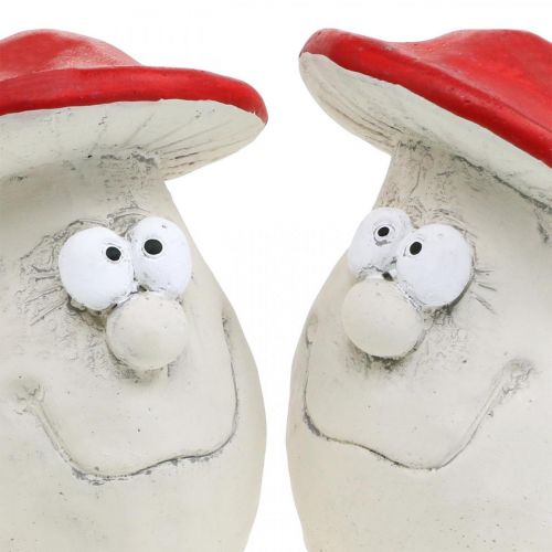 Product Mushrooms to decorate, New Year's Eve decoration, forest mushrooms, concrete decoration red, white H10cm W12.5cm 2pcs