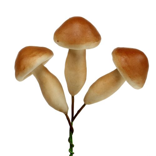 Floristik24 Mushrooms on a wire brown 7cm 18pcs